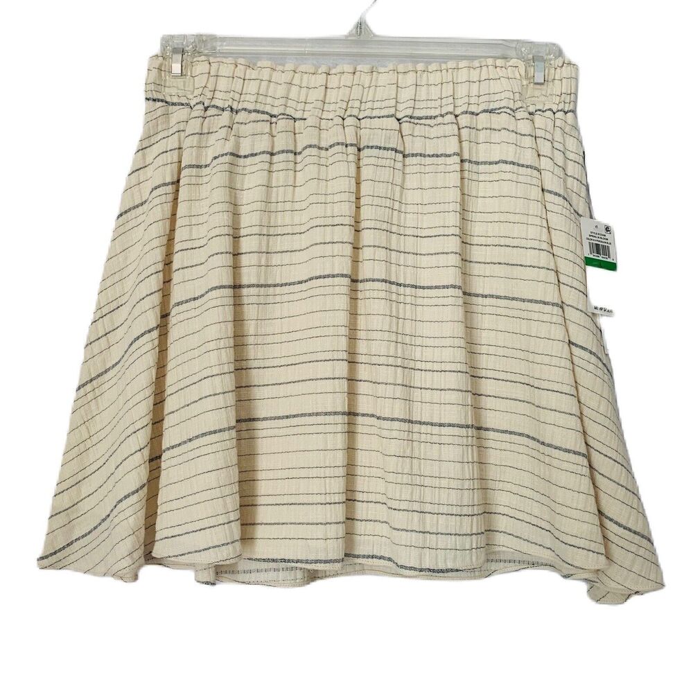1.State Skirt Women L Porcelain Blue Cream Spring in Bloom Mini Pull On Boho NWT
